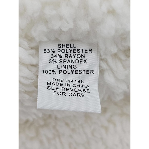 Ady P Light Blue Creamy White Waterfall open front soft fuzzy fleece vest  X Sm - Picture 3 of 5